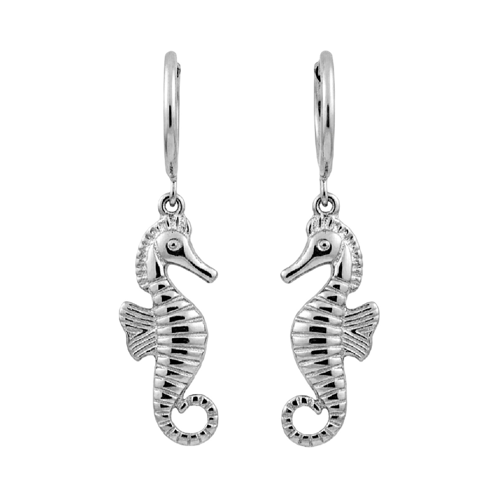 Bohemian Seahorse Charm Hoops | Gold