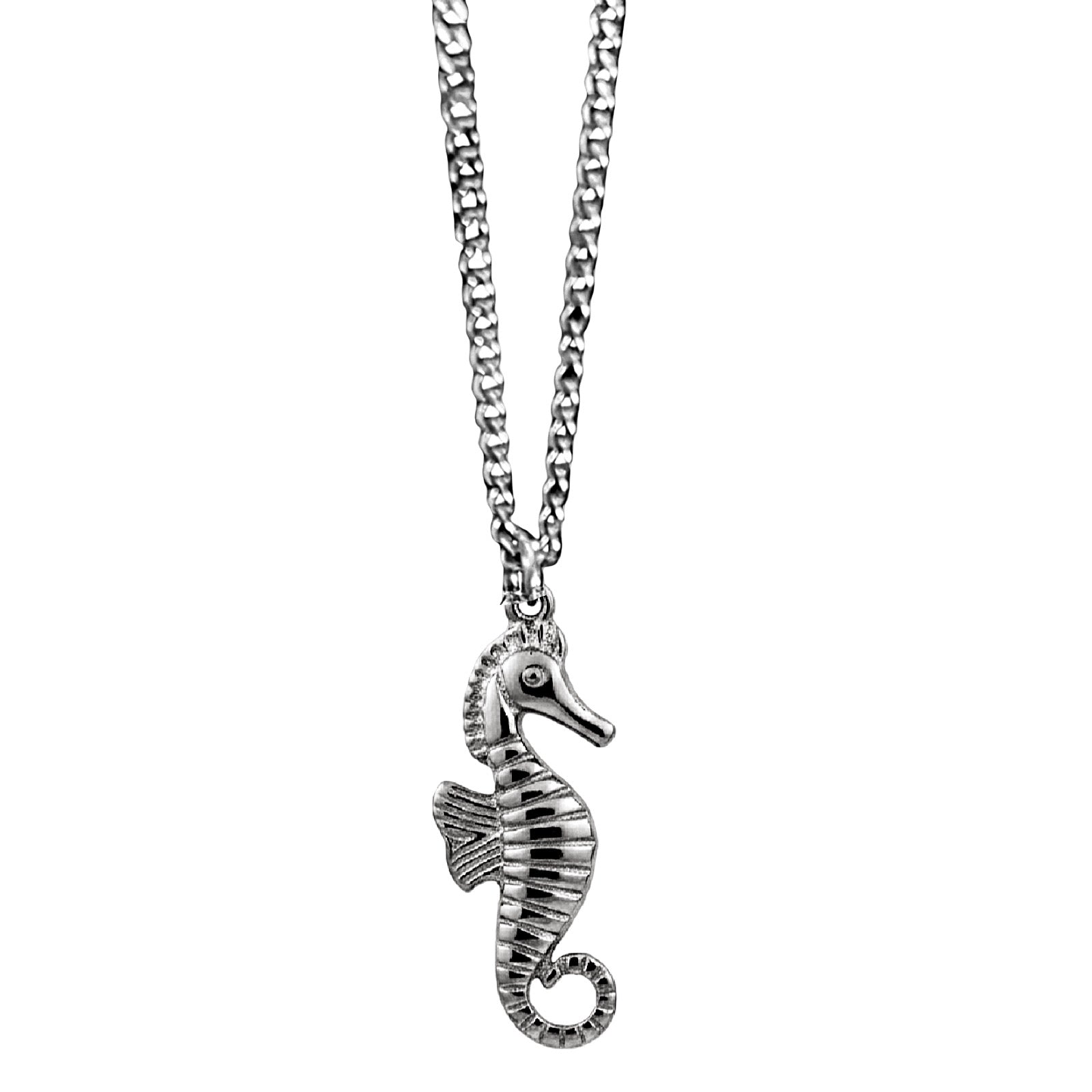 Bohemian Seahorse Charm Hoops | Silver