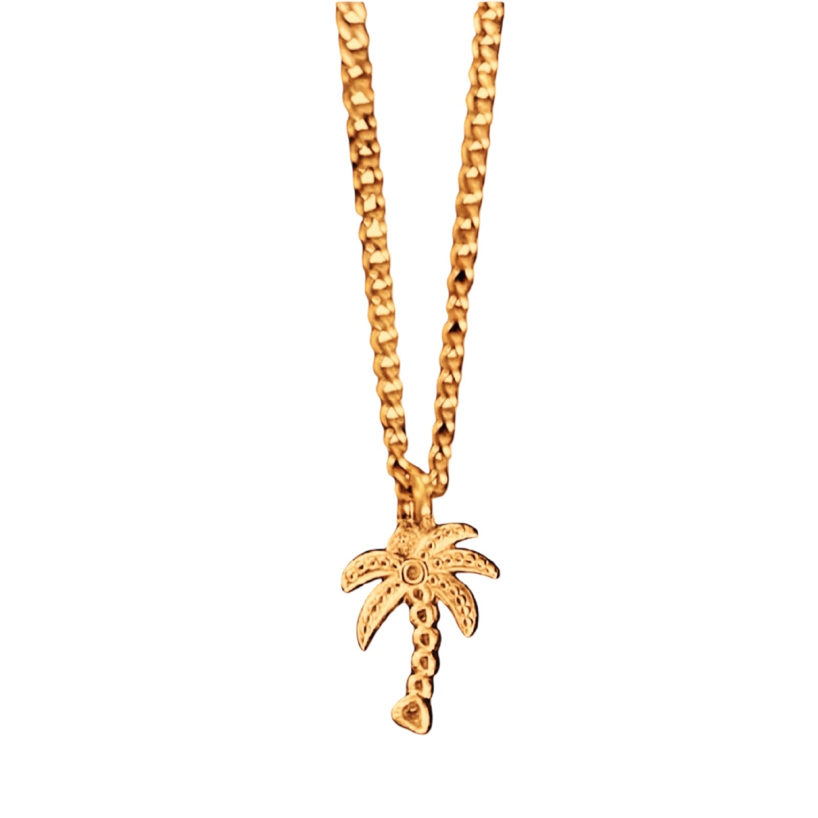 Bohemian Palm Tree Charm Hoops | Gold