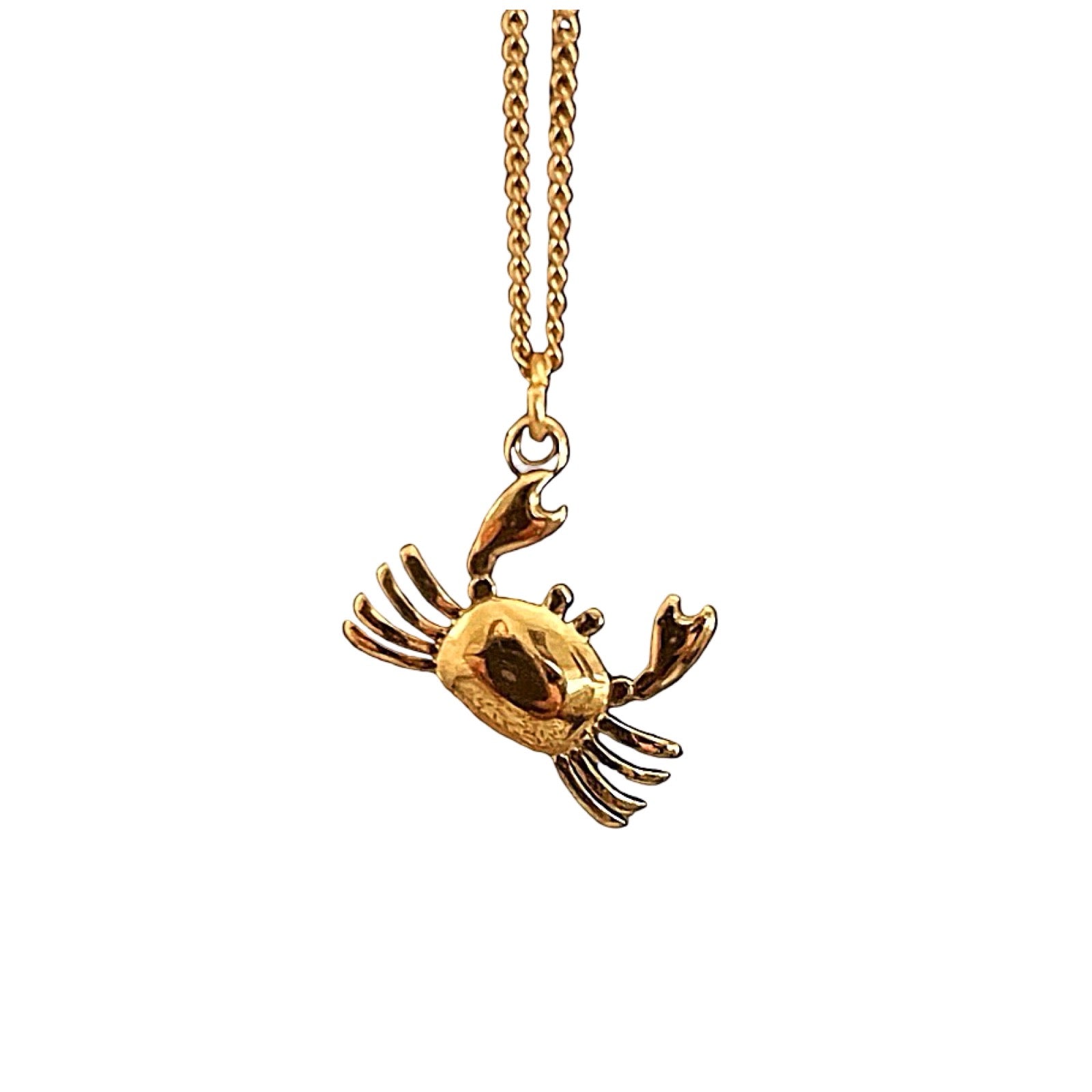 Bohemian Crab Charm Hoops  | Gold