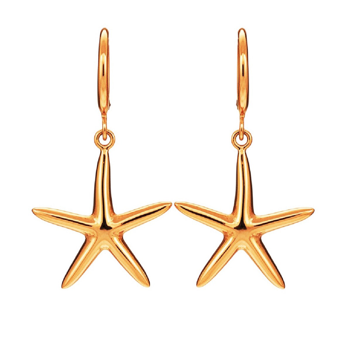 Bohemian Starfish Charm Hoops | Gold