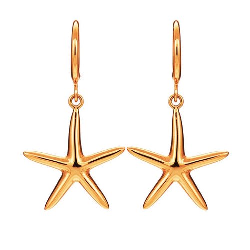 Bohemian Starfish Charm Hoops | Gold
