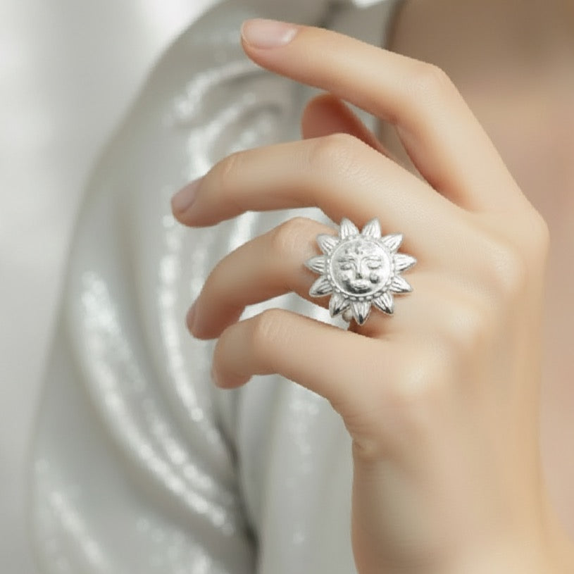 Helios Sun Ring | Silver
