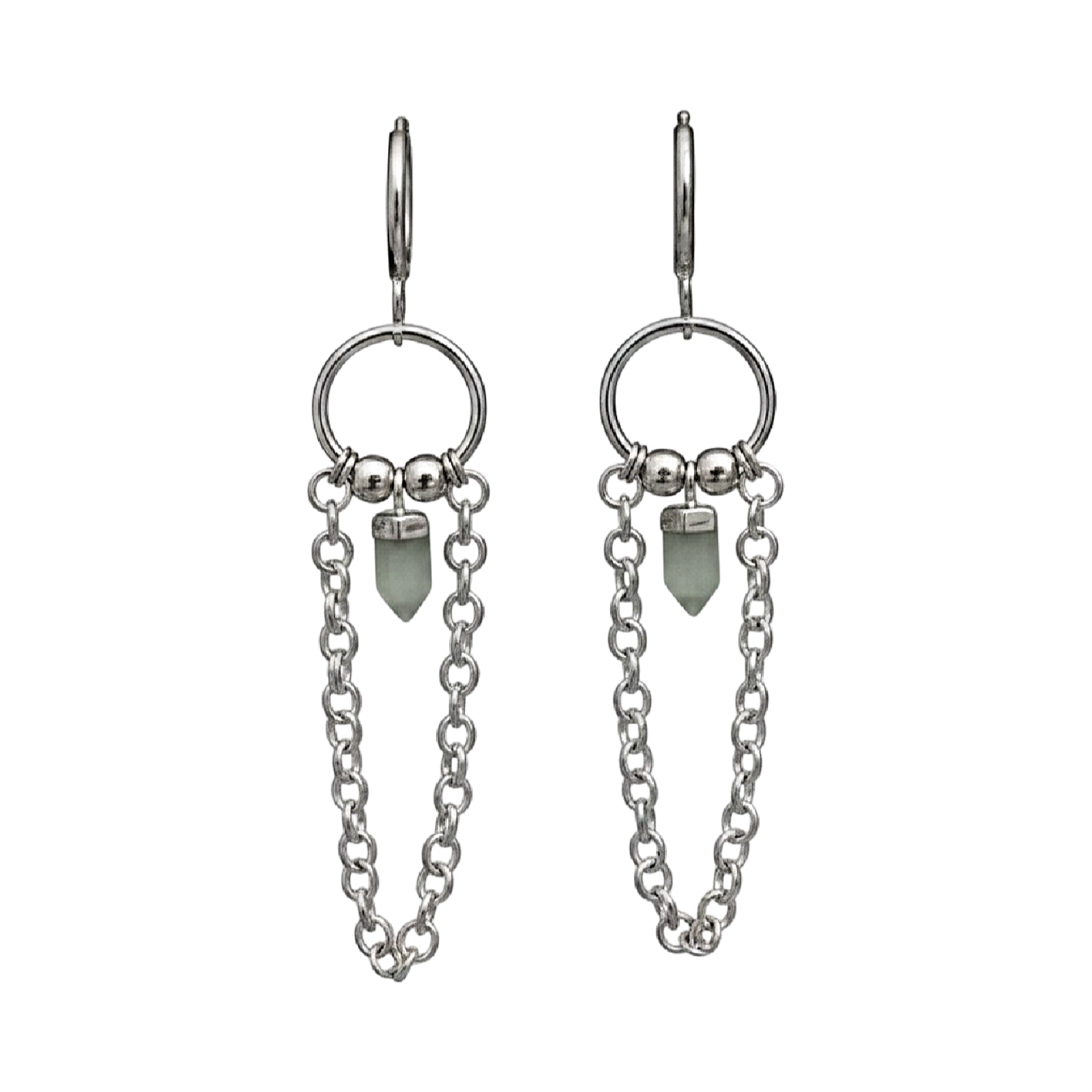 The Labradorite Relic Chainmail Hoops