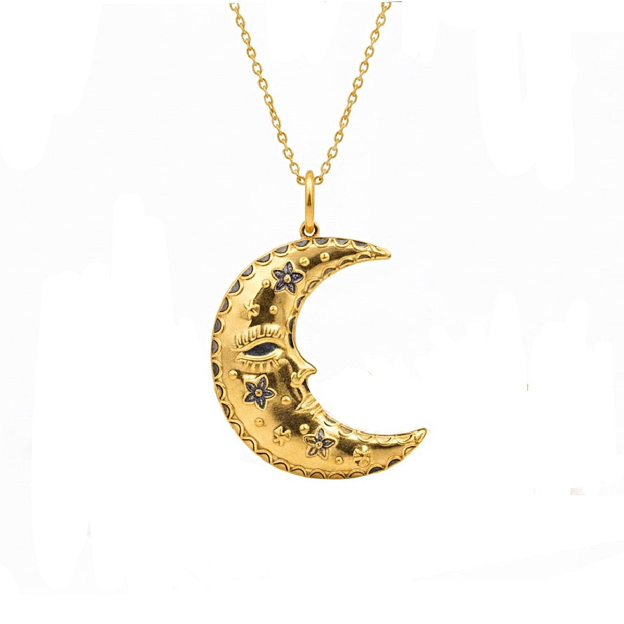 Helios Moon Medallion | Gold