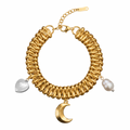 Midnight Tide | Scalloped Gold Charm Bracelet