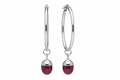 Deep Pink Halo Hoops | Silver
