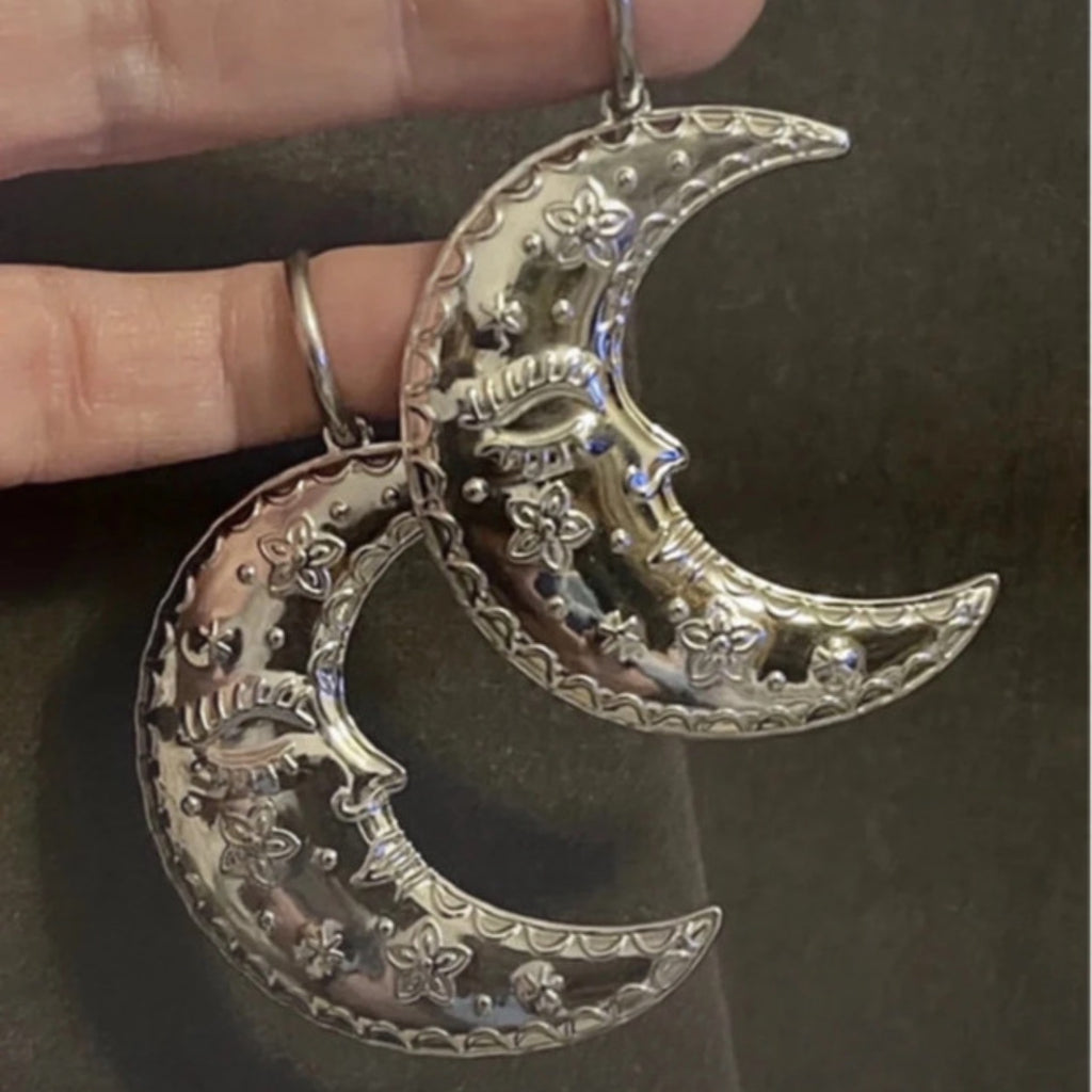 The Helios-Moon Statement Hoops | Silver