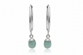 Aventurine Halo Hoops | Silver