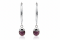 Amethyst Halo Hoops | Silver