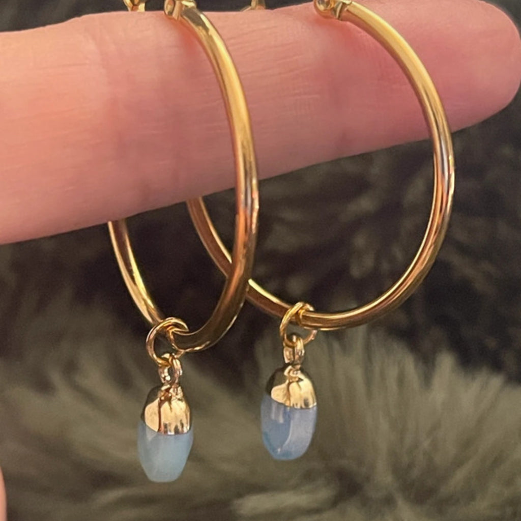 Opal Halo Hoops | Gold