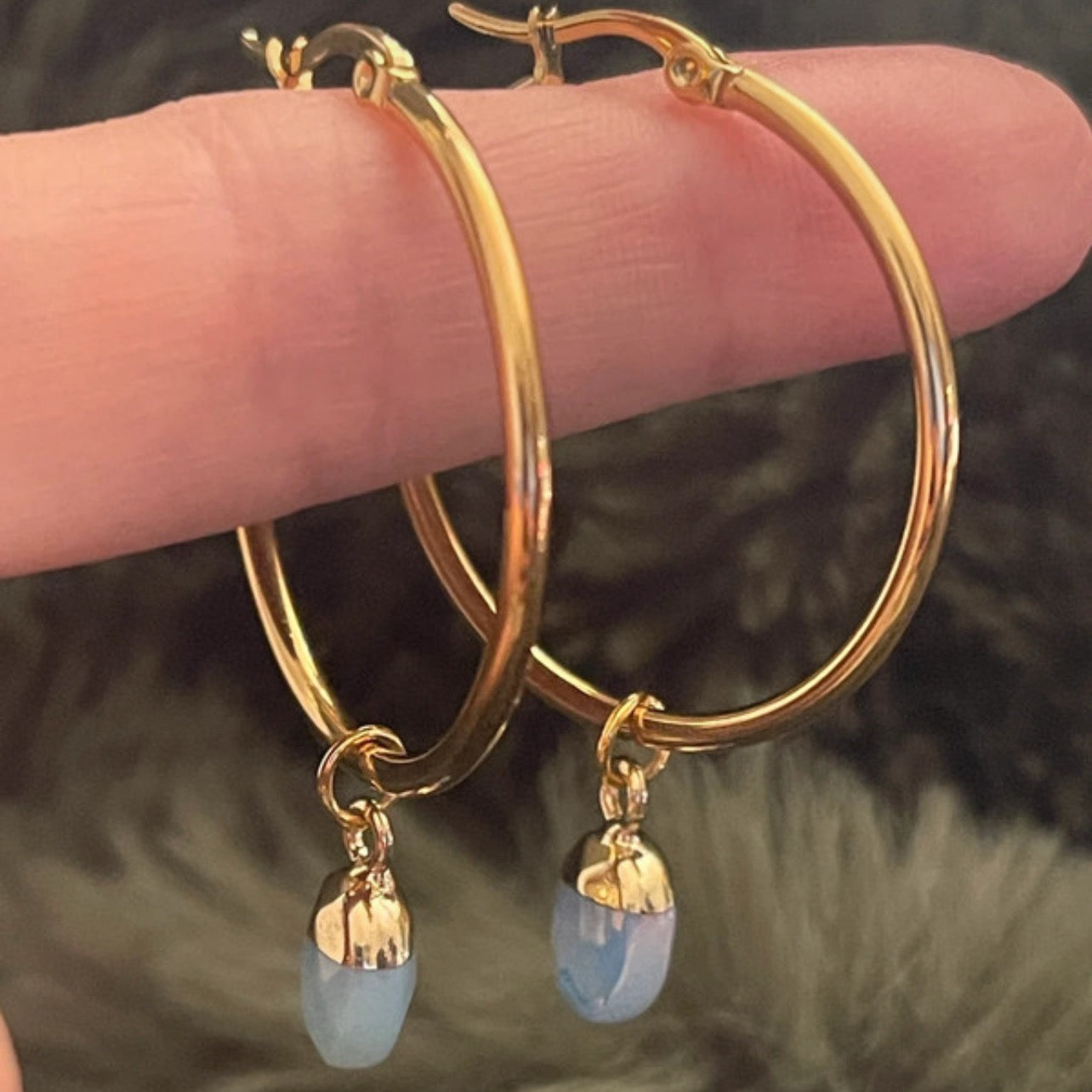 Opal Halo Hoops | Gold