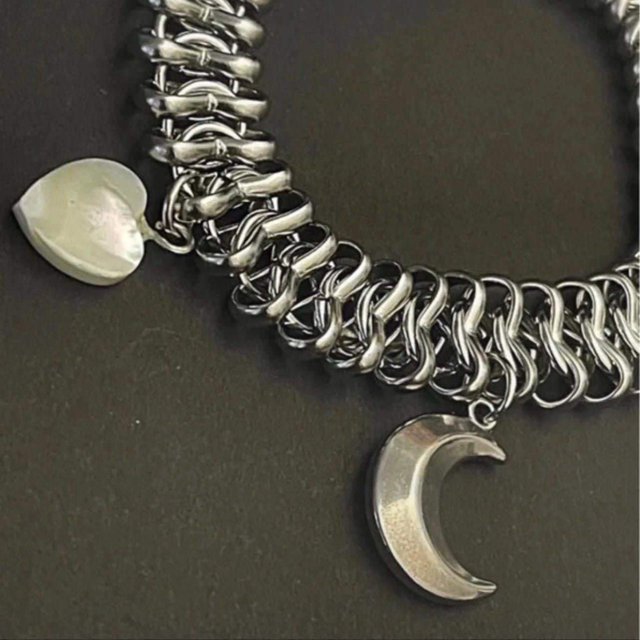 The Midnight Tide | Scalloped Silver Charm Bracelet