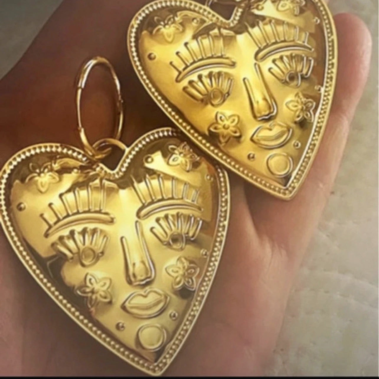 Helios Heart Statement Hoops | Gold