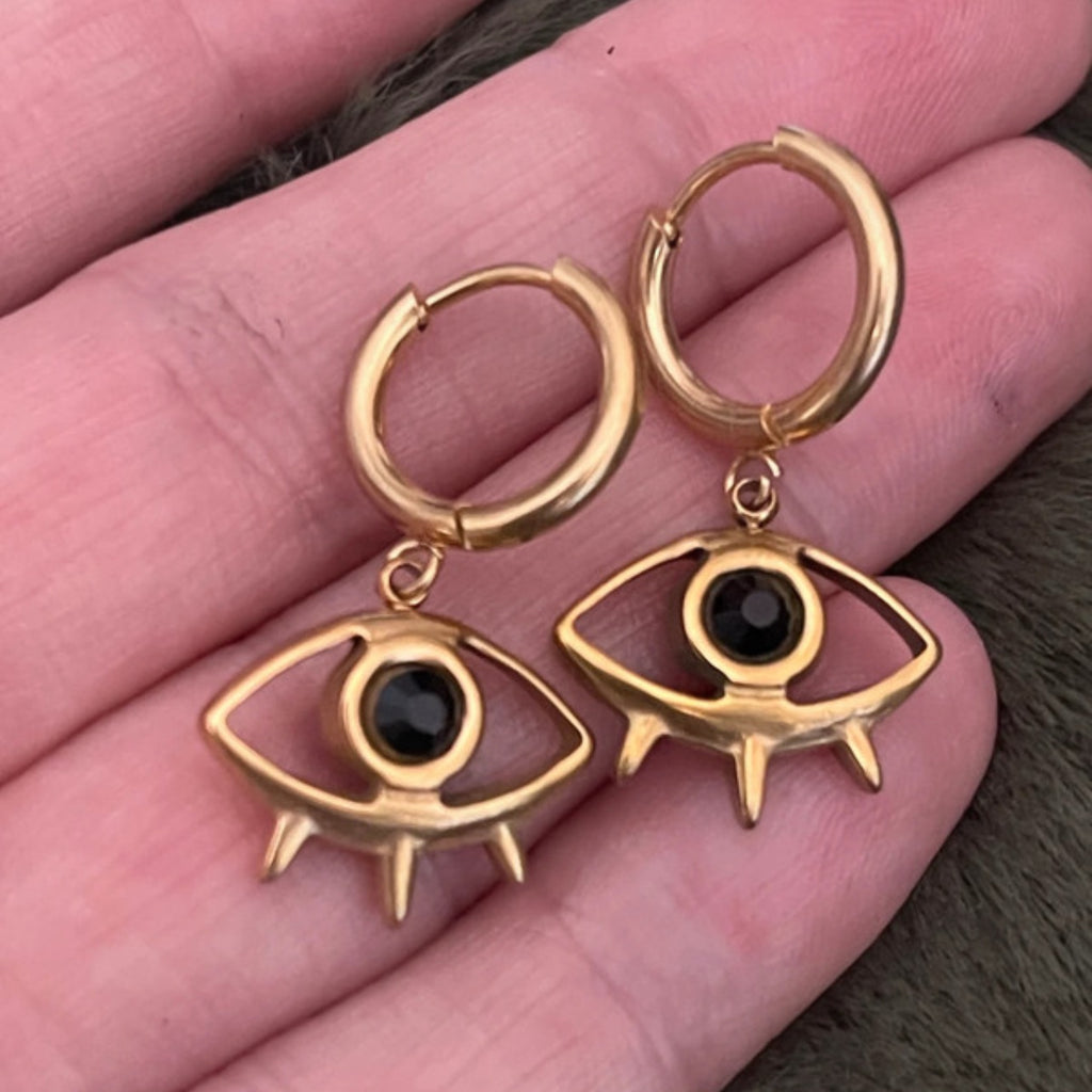 Void Eye Hoops | Gold