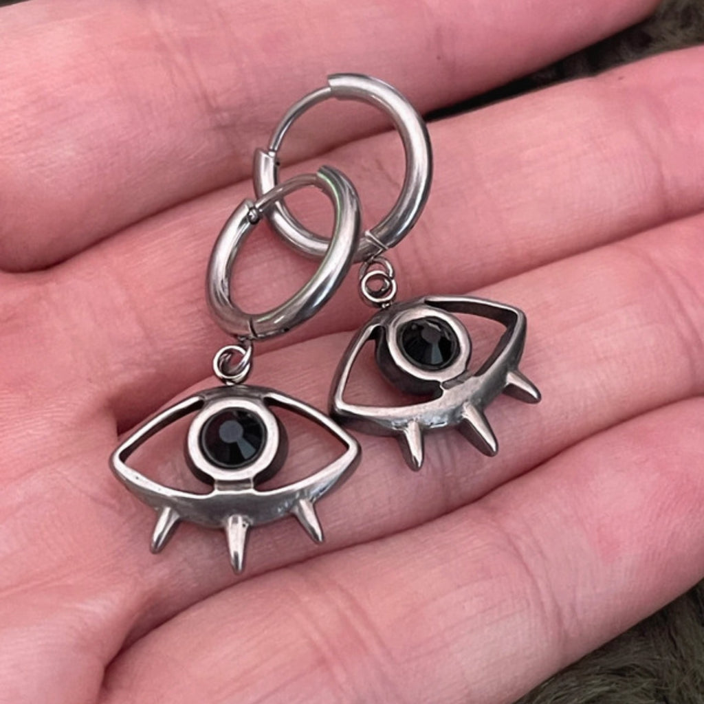 Void Eye Hoops | Silver