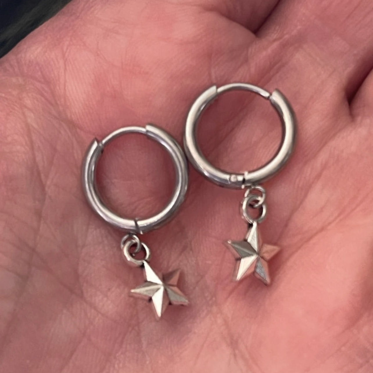 Silver Stella Mini Hoops