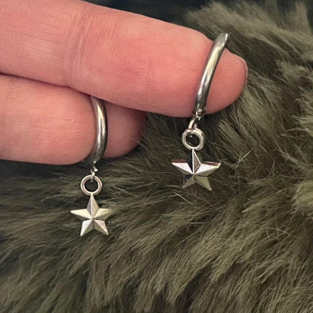 Silver Stella Mini Hoops