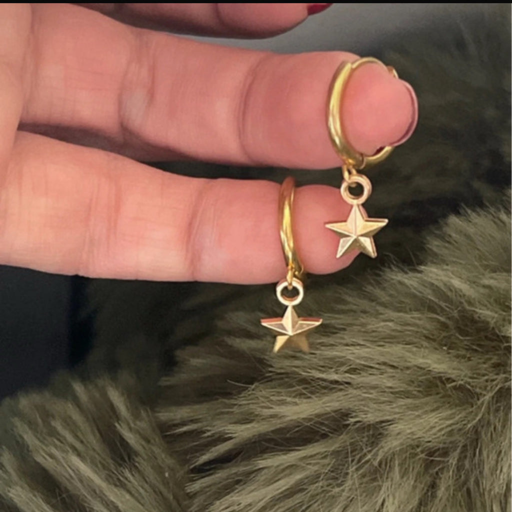 Gold Stella Mini Hoops
