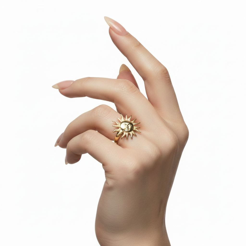 Solis Face Ring | Gold