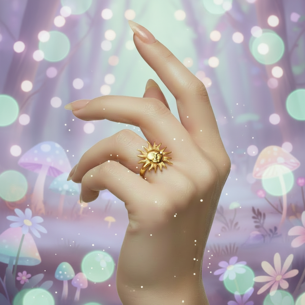 Solis Face Ring | Gold