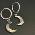 Midnight Crescent Hoops | Silver