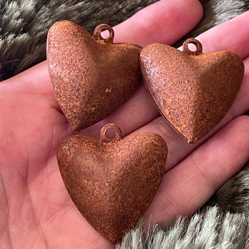 Large Rustic Heart Bell Hanging Talisman