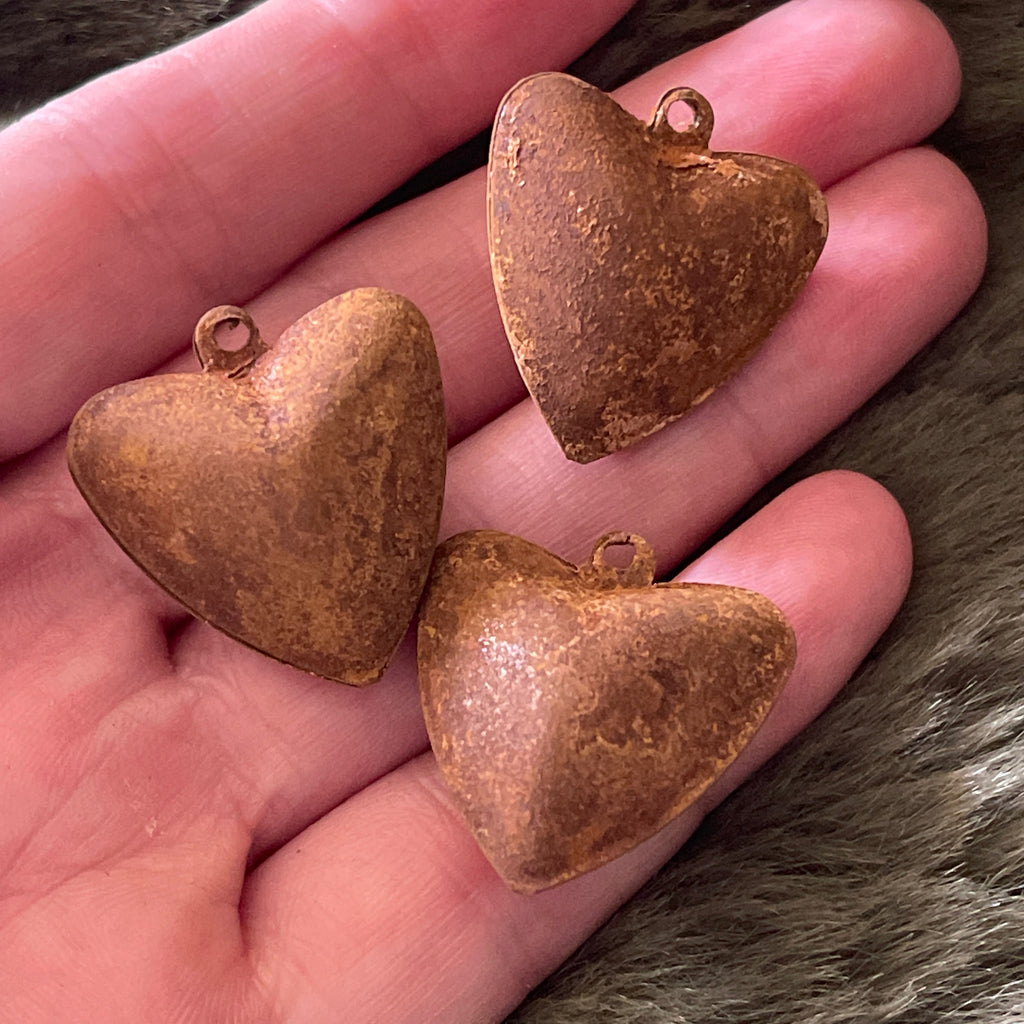 Small Rustic Heart Bell Hanging Talisman