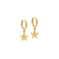 Gold star-shaped earrings on a white background