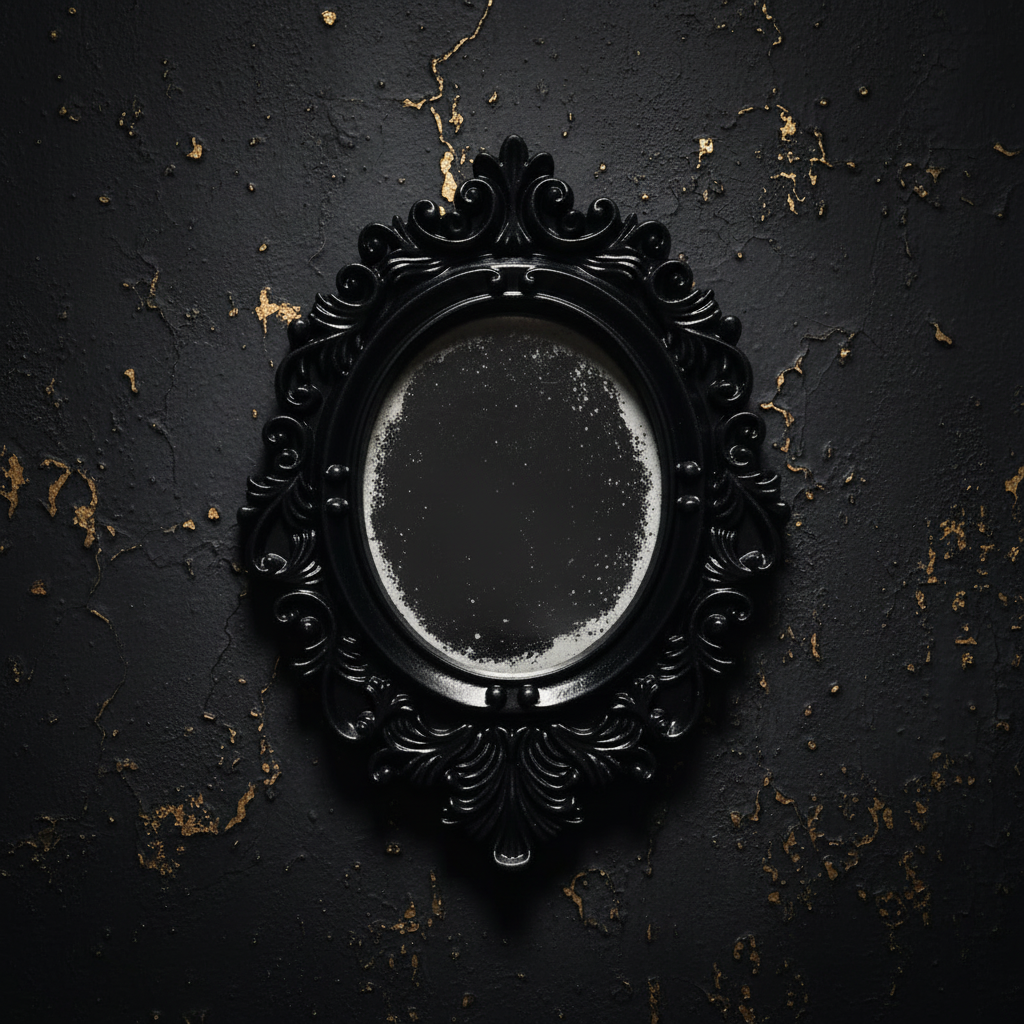 Decorative black frame on a dark background