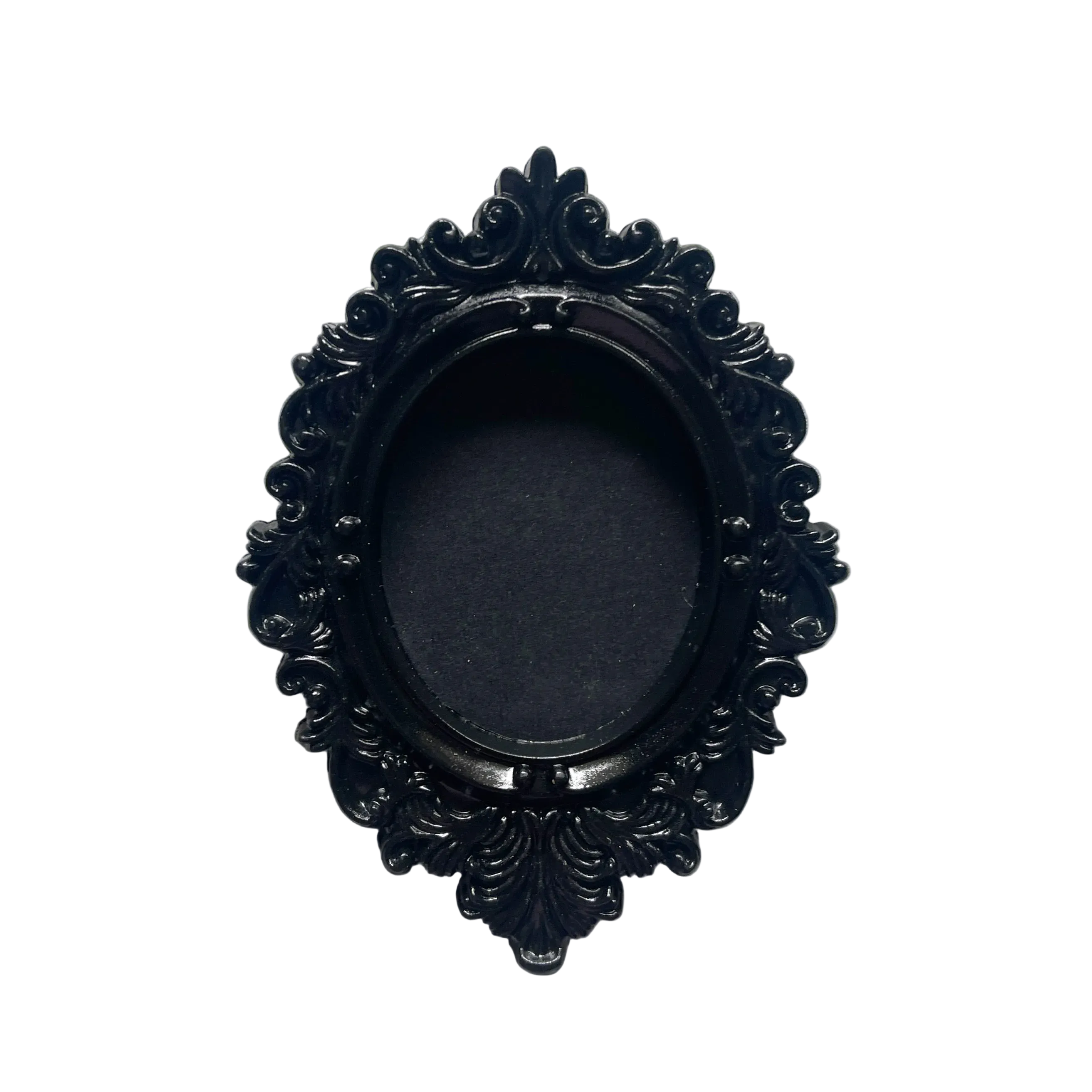 Decorative black oval frame on a white background